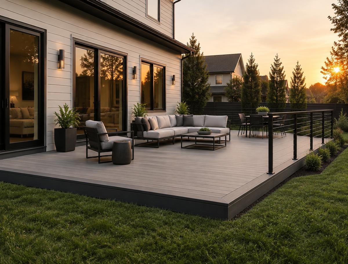 Finished deck concept on a steel frame